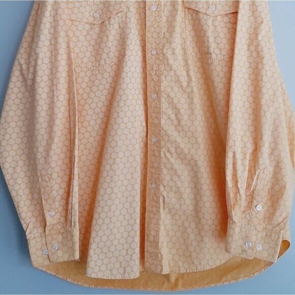 ROPER 100% Cotton Button Down Casual Shirt Yellow Dot Pattern Men's Sz XL Flawed - Picture 4 of 15